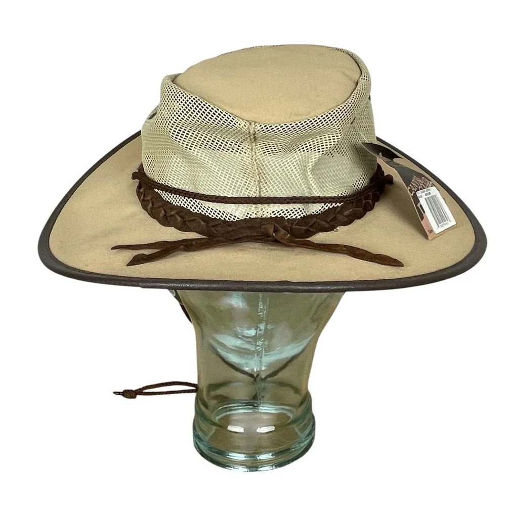 Barmah 1057 Canvas Cooler Drover Hat Size M UV Protection Mesh Outback Safari